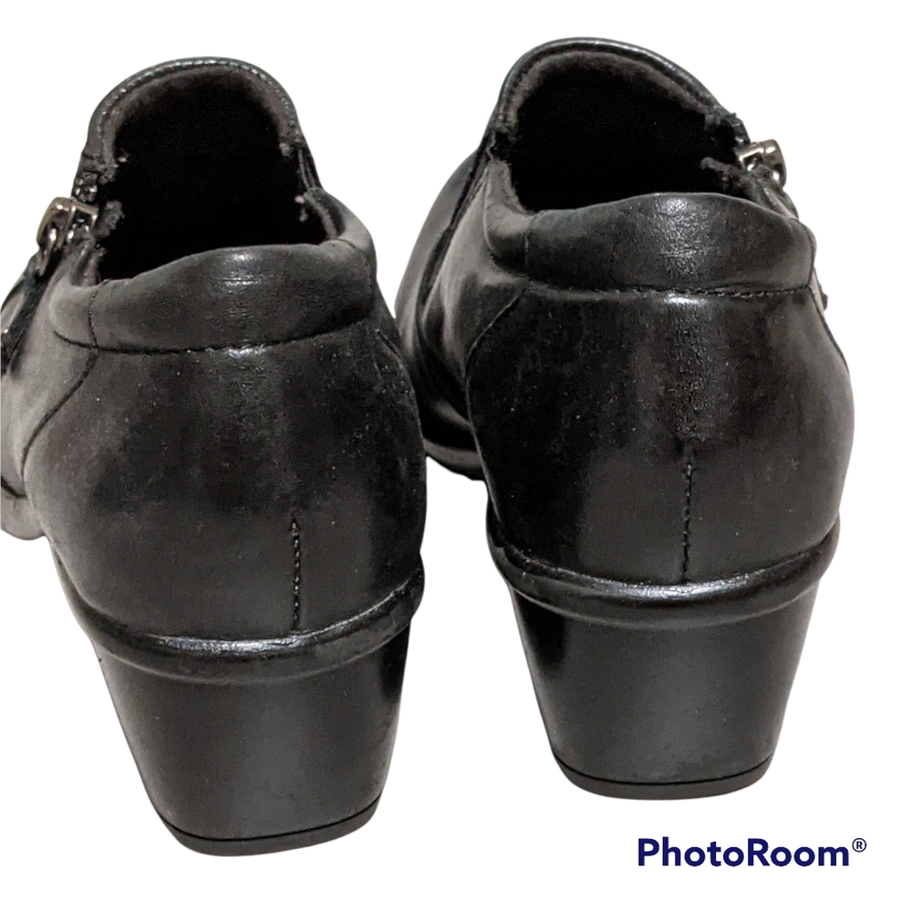 Clarks Black Leather Loafer 6.5 M Slipon Platform - Picture 5 of 12